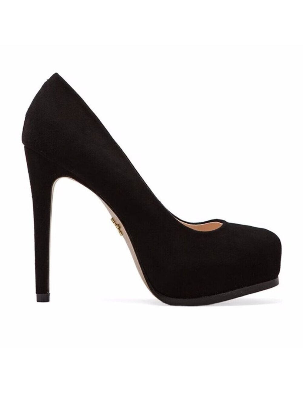 New Pour La Victoire Irina Black Suede High Heel Shoes Made in Brazil Size 8